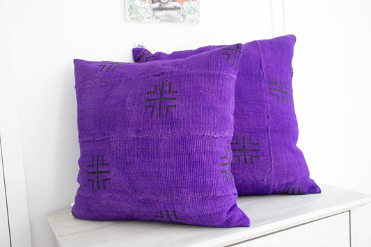 Boho Chic Purple MudCloth Cushion Cover - Niche Handmade Furniture LLCmudcloth