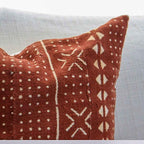 Mud cloth rusty brown pillow