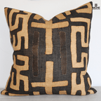 Vintage Kuba Raffia Pillow Cover with African Embroidery Kuba Cushion cover Niche Handmade Furniture LLC