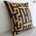 Vintage Kuba Raffia Pillow Cover with African Embroidery Kuba Cushion cover Niche Handmade Furniture LLC