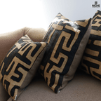 Vintage Kuba Raffia Pillow Cover with African Embroidery Kuba Cushion cover Niche Handmade Furniture LLC