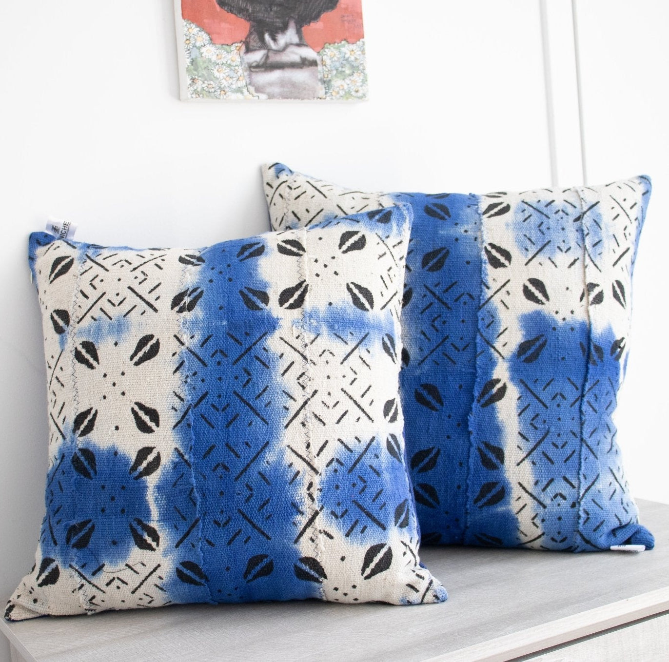 Blue & White Mud cloth Pillow Cover