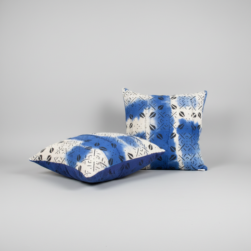 Blue & White Mud cloth Cushion cover