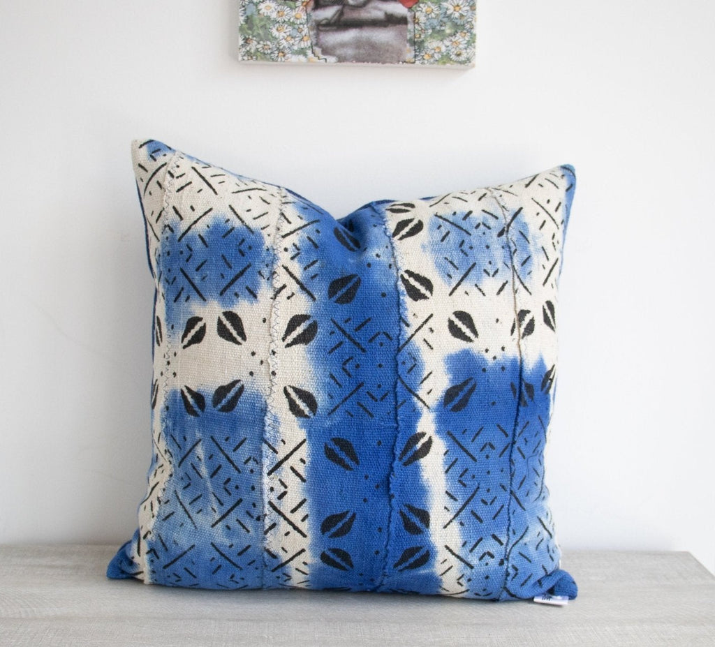 Blue & White Mud cloth cushion cover