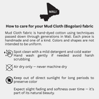 Blue & White mud cloth how to care 