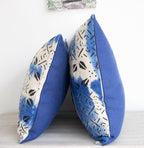 blue and white  Mudcloth Pillow Cover