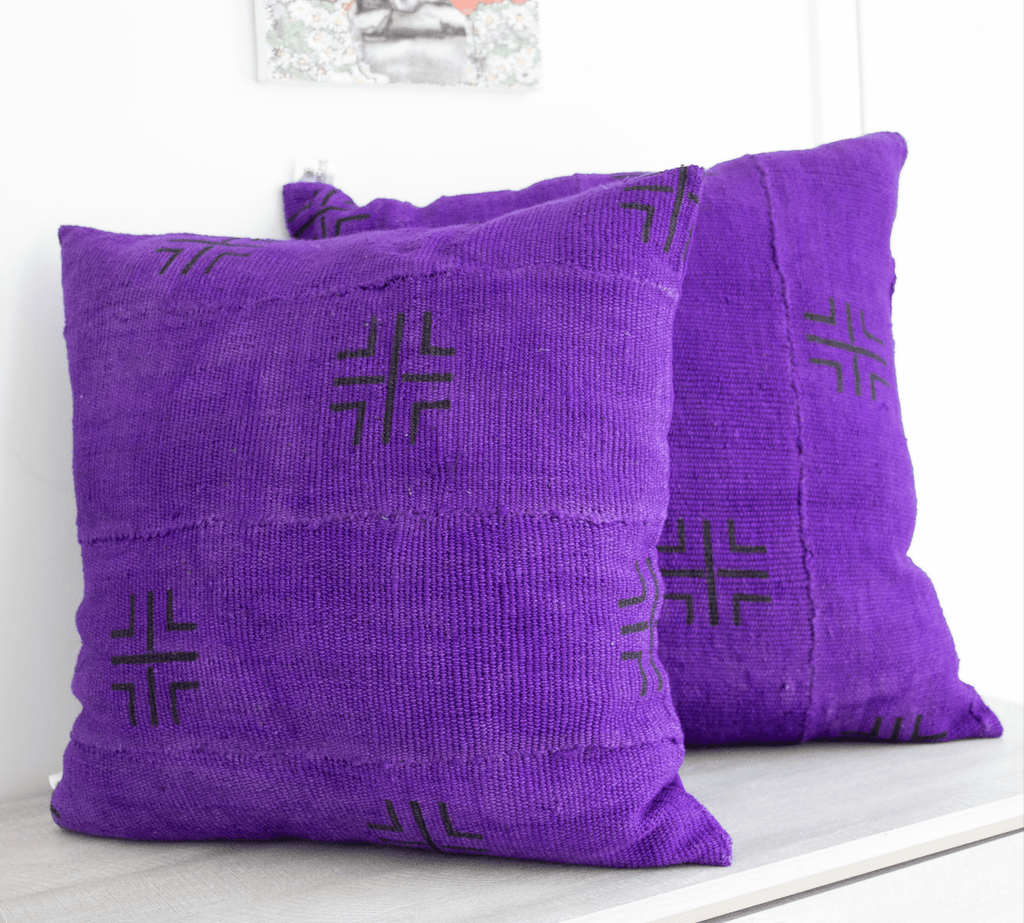Boho Chic Purple MudCloth Cushion Cover - Niche Handmade Furniture LLCmudcloth