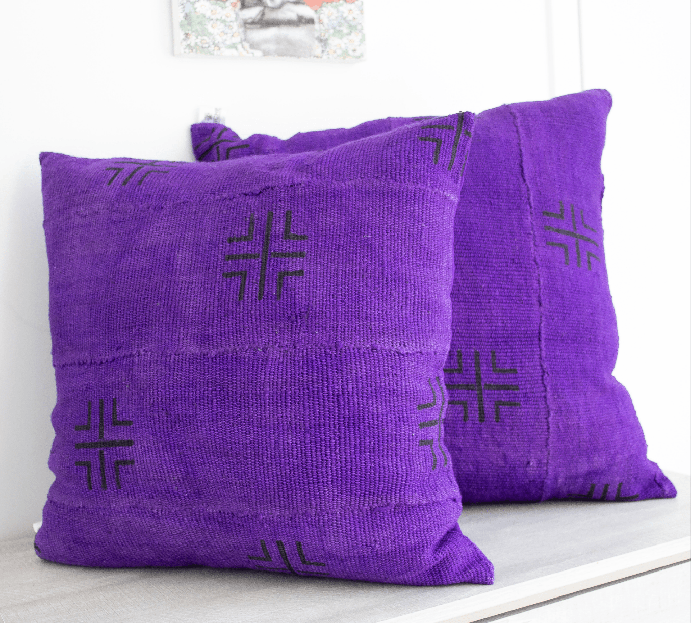 Boho Chic Purple MudCloth Cushion Cover - Niche Handmade Furniture LLCmudcloth