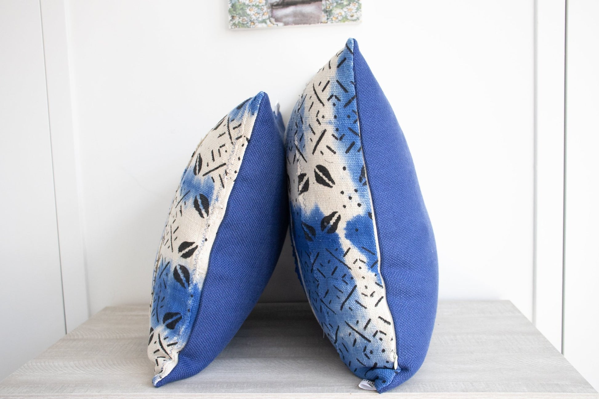blue and white  Mudcloth Pillow Cover