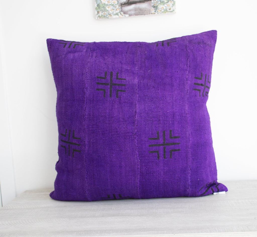 Boho Chic Purple MudCloth Cushion Cover - Niche Handmade Furniture LLCmudcloth