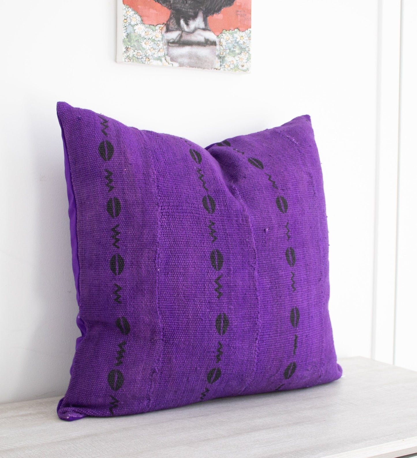 Boho Chic Purple MudCloth Cushion Cover - Niche Handmade Furniture LLCNiche Handmade Furniture LLC