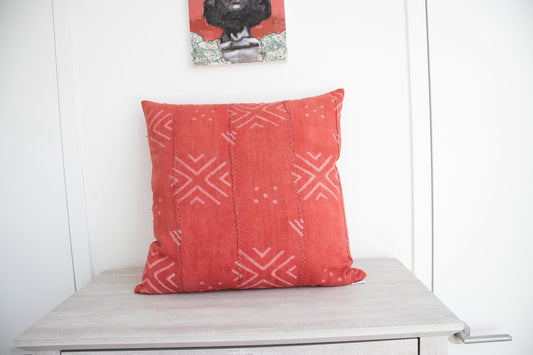 African Mud Cloth cushion Orange & Whitemudcloth cushionCushion coverNiche Handmade Furniture LLCNiche Handmade Furniture LLC
