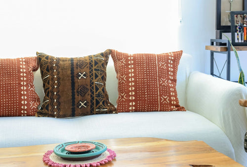 Authentic Malian Mudcloth Pillow Covers - Niche Handmade Furniture LLC