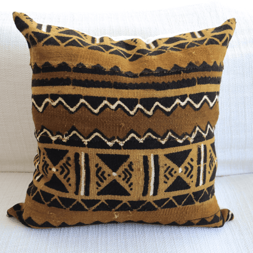 Geometric Mudcloth Throw Pillow – Handmade African Craf - Niche Handmade Furniture LLC
