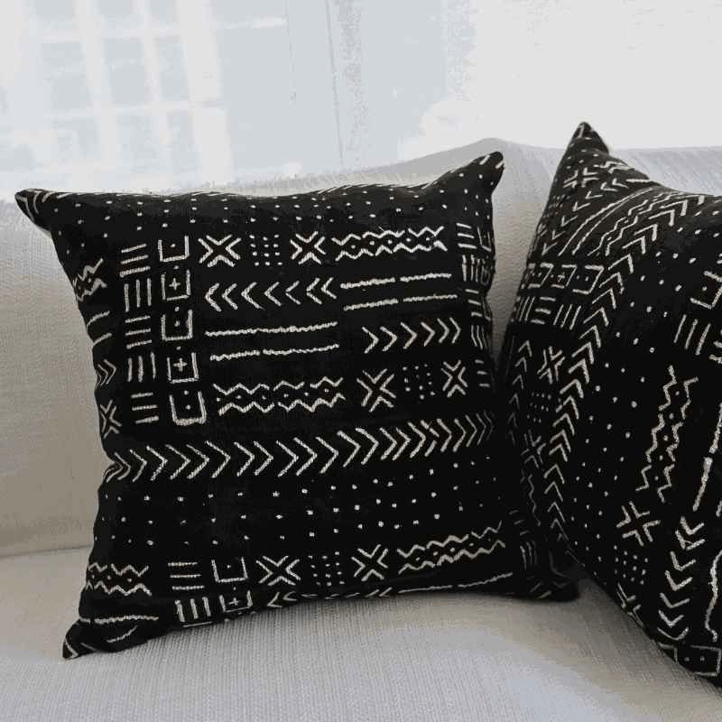 black MudCloth cushion