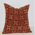 Rust mudcloth pillow /Rustic Texture, Contemporary Spirit Traditional Malian MudCloth Accent Pillow - Niche Handmade Furniture LLC