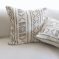 Handmade African Decorative White Cushion - Mud Cloth Pillow - Niche Handmade Furniture LLC