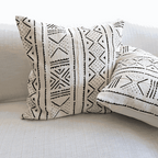 Handmade African Decorative White Cushion - Mud Cloth Pillow - Niche Handmade Furniture LLC