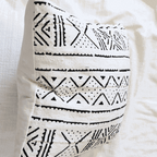 Handmade African Decorative White Cushion - Mud Cloth Pillow - Niche Handmade Furniture LLC