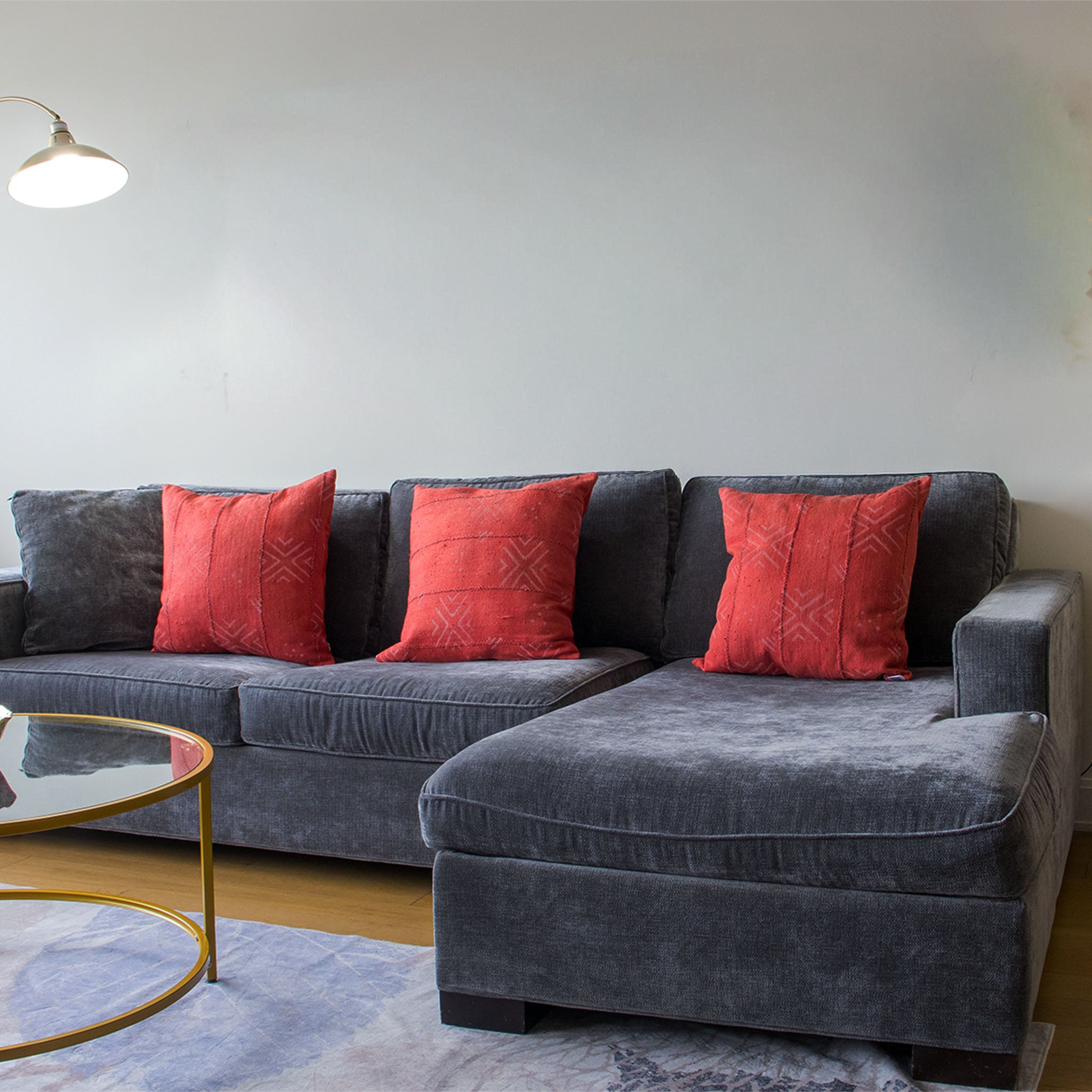 orange mud cloth cushion insert