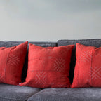 orange mudcloth cushion
