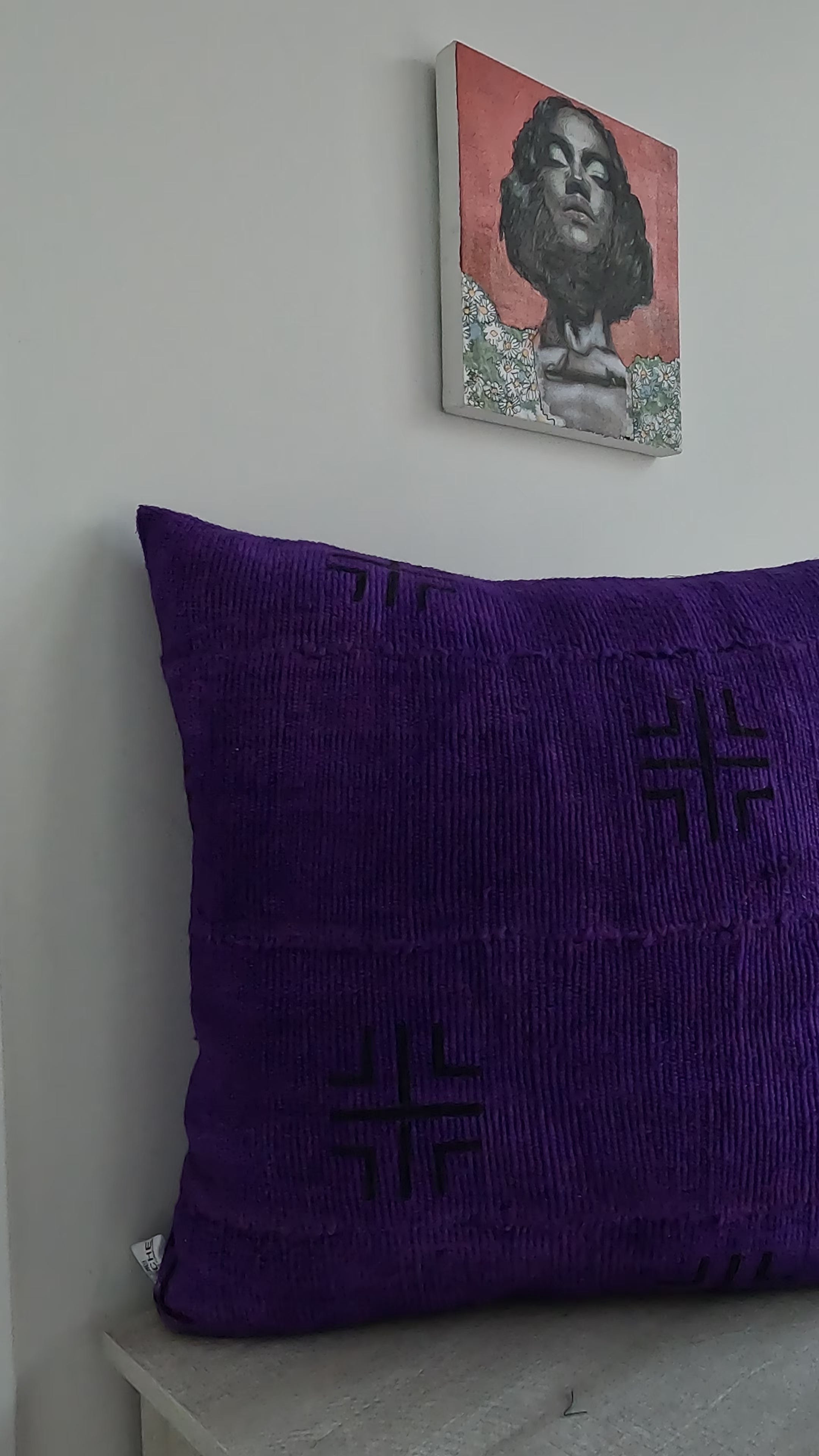 Boho Chic Purple MudCloth Cushion Cover
