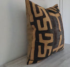 Vintage Kuba Raffia Pillow Cover with African Embroidery
