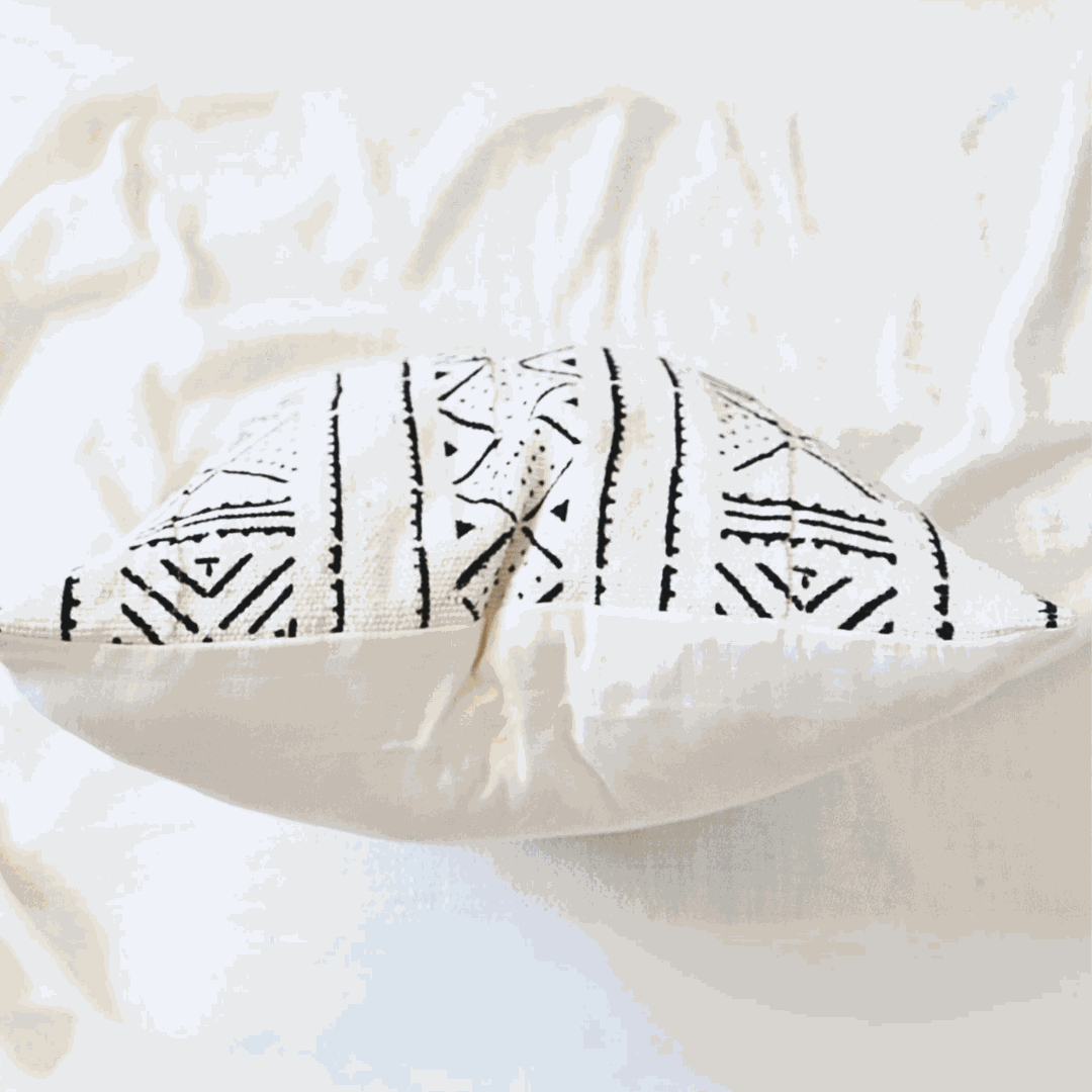 White Mud cloth Pillow Cover - Niche Handmade Furniture LLC
