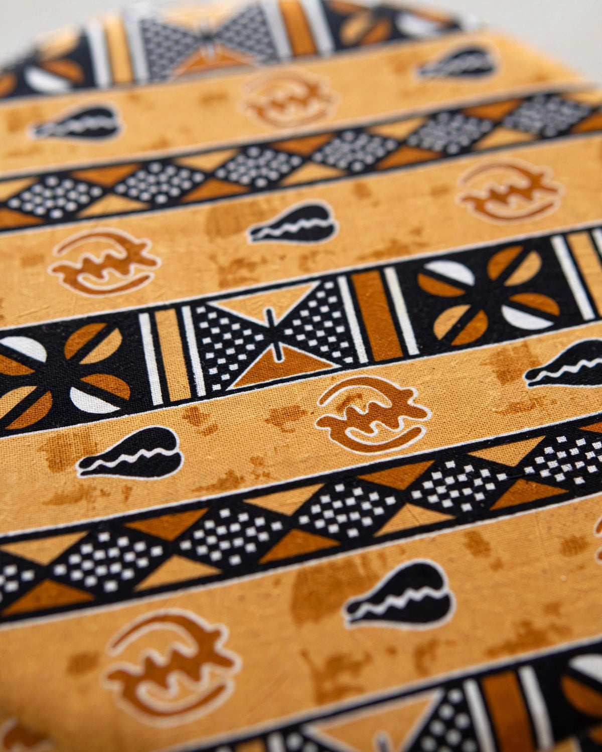 The Drum Pouf — Golden African Wax Print