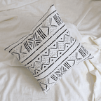 Handmade African Decorative White Cushion - Mud Cloth Pillow - Niche Handmade Furniture LLC