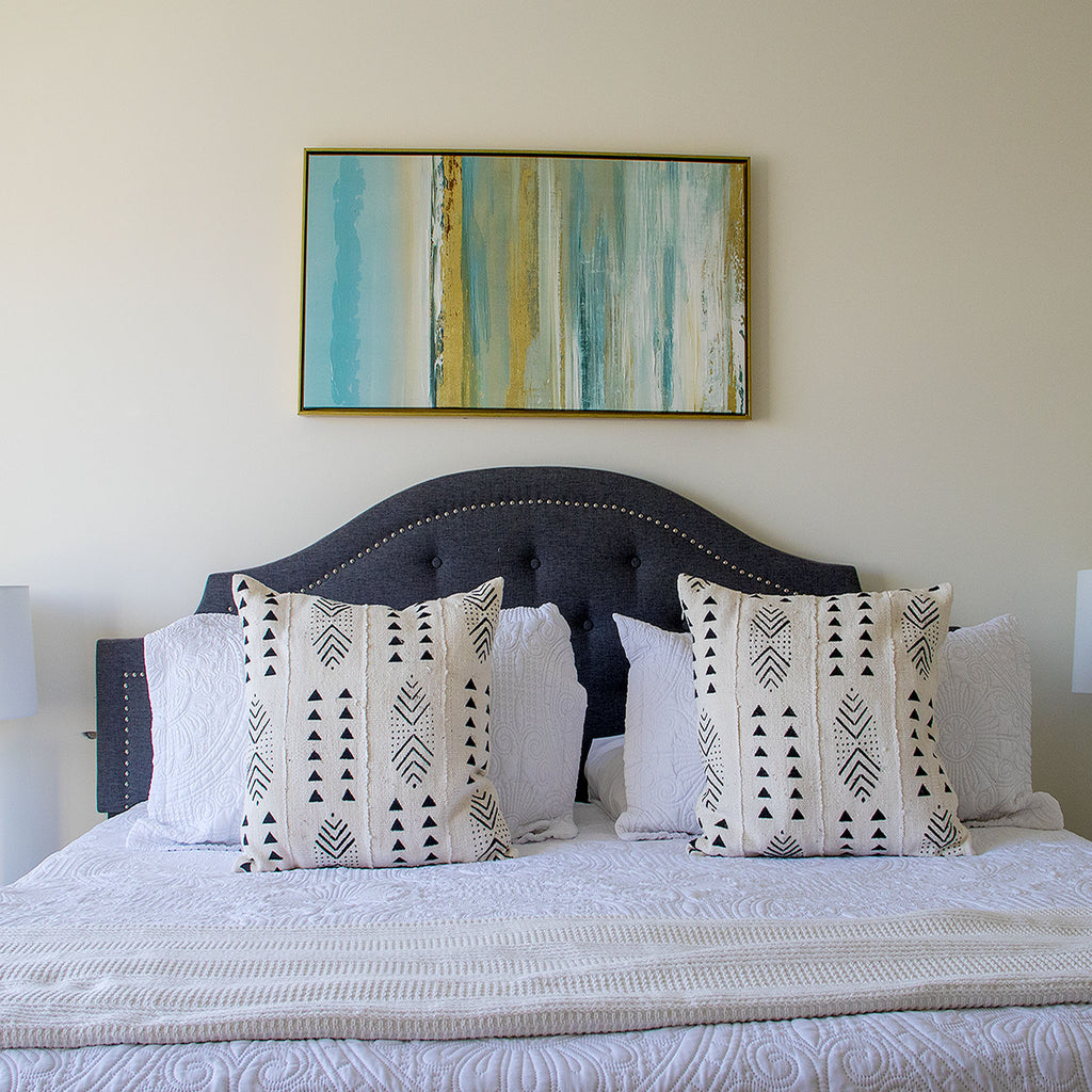 white mud cloth cushion 