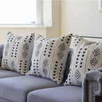 mud cloth white cushion cover 